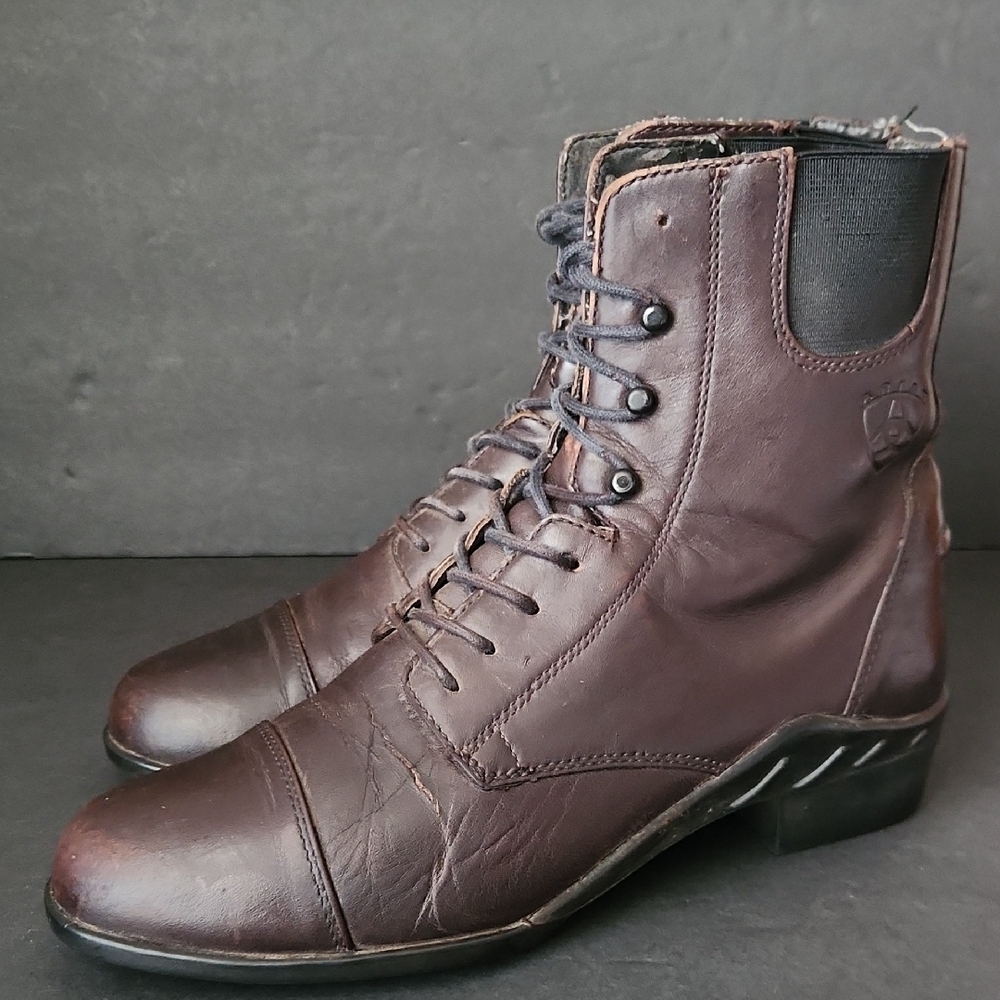 Ariat Chocolate Brown Leather Lace-Up Heeled Boots